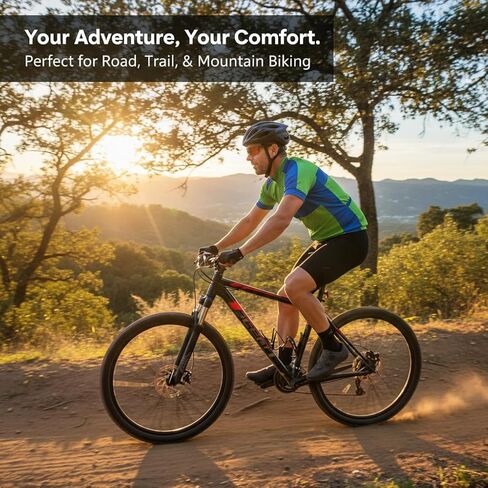 Ascent Bike Saddle Ergonomic Shape for Hip Comfort, Shock-Absorbing Design, Breathable Fabric, Suitable for Road & Mountain Biking, Secure Installation in Saudi Arabia