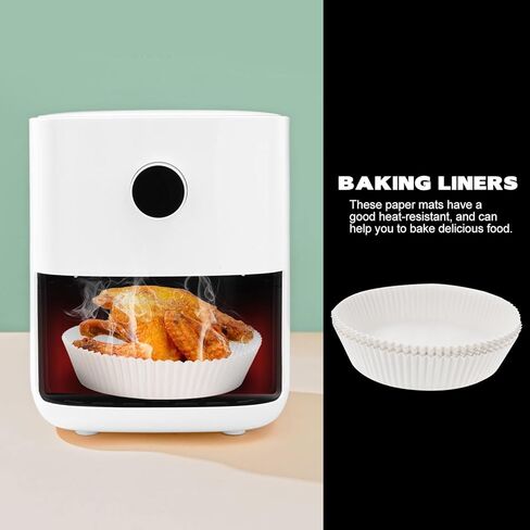 Disposable Air Fryer Paper Liners 50pcs Non-stick Heat-resistant Oilproof Baking Mats for Air Fryer Accessories and One-time Use Baking Random Color in Saudi Arabia