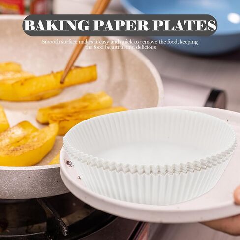 Disposable Air Fryer Paper Liners 50pcs Non-stick Heat-resistant Oilproof Baking Mats for Air Fryer Accessories and One-time Use Baking Random Color in Saudi Arabia