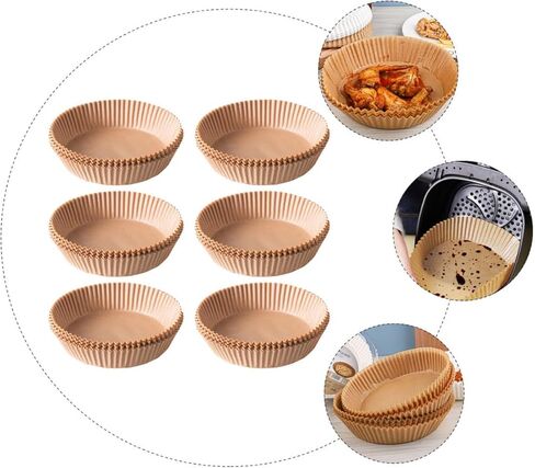 TOYANDONA 100pcs Air Fryer Paper Pads Heat-resistant Food-grade Silicone Oil-absorbing Baking Liners for Disposable Non-stick Air Fryer Trays and Oven Cooking in Saudi Arabia