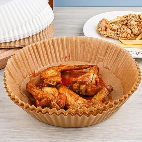 TOYANDONA 100pcs Air Fryer Paper Pads Heat-resistant Food-grade Silicone Oil-absorbing Baking Liners for Disposable Non-stick Air Fryer Trays and Oven Cooking in Saudi Arabia