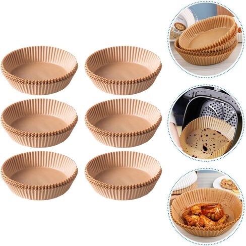 TOYANDONA 100pcs Air Fryer Paper Pads Heat-resistant Food-grade Silicone Oil-absorbing Baking Liners for Disposable Non-stick Air Fryer Trays and Oven Cooking in Saudi Arabia