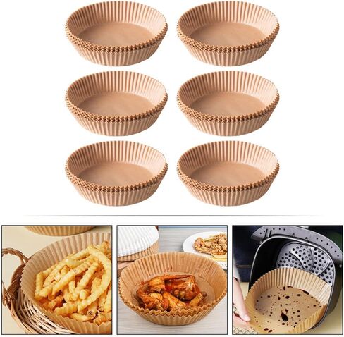 TOYANDONA 100pcs Air Fryer Paper Pads Heat-resistant Food-grade Silicone Oil-absorbing Baking Liners for Disposable Non-stick Air Fryer Trays and Oven Cooking in Saudi Arabia