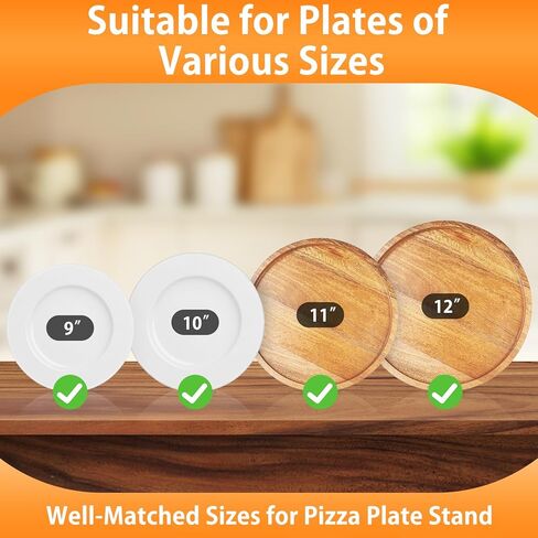 6 Pcs Black Metal Pizza Table Stands, Pizza Display Racks for Serving, Pizza Tray Stands Holder for Party Serving, For Home, Restaurant, Canteen in Kuwait