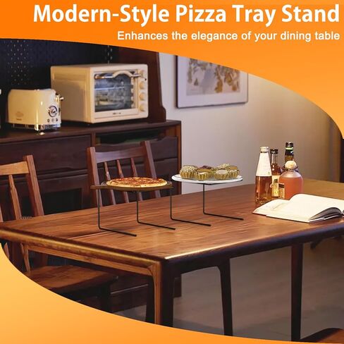 6 Pcs Black Metal Pizza Table Stands, Pizza Display Racks for Serving, Pizza Tray Stands Holder for Party Serving, For Home, Restaurant, Canteen in Kuwait