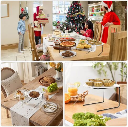 6 Pcs Black Metal Pizza Table Stands, Pizza Display Racks for Serving, Pizza Tray Stands Holder for Party Serving, For Home, Restaurant, Canteen in Kuwait