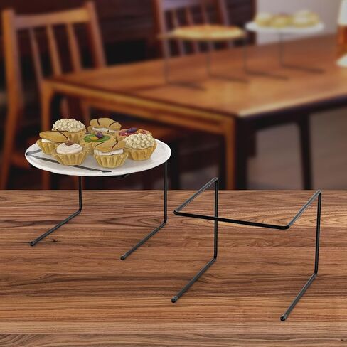 6 Pcs Black Metal Pizza Table Stands, Pizza Display Racks for Serving, Pizza Tray Stands Holder for Party Serving, For Home, Restaurant, Canteen in Kuwait