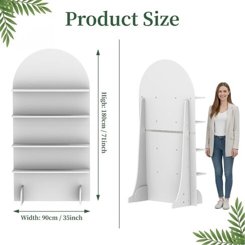 قوس عرض هدايا الزفاف الخشبي بطول 6 أقدام، تصميم أصلي من 4 طبقات لصالح الحفلات، خلفية رف للكب كيك والشراب، جدار شمبانيا للاستقبال، والاحتفال، وحفلات استقبال المولود الجديد وحفلات أعياد الميلاد، قابلة للطي، سهلة التجميع in Kuwait