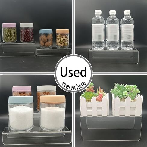 MerryNine Acrylic Risers, 6 Pcs 2 Set 8.6"L Clear Display Stand, Rectangular Acrylic Display Risers, Transparent Pop stand for Cupcakes, Figures, cosmetics, Retail, Shoe Showcase, Collectibles Display in Kuwait