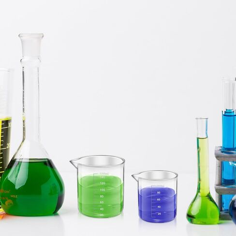 6 Pcs Plastic Graduated Beaker, 6 Sizes Transparent PP Measuring Cup Mixing Cup Lab Measuring Cups in 500ml/250ml/150ml/100ml/50 ml, 25 ml Capacity for Kitchen Lab Science Experiments in Saudi Arabia