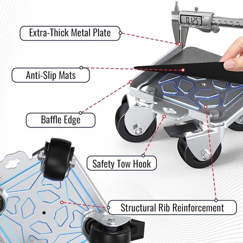 Furniture Moving Dolly with Reinforced Steel Panel Heavy Duty,360°Swivel & Top Brake Furniture Movers with Wheels,Furniture Lifter Set of 4 up to 3000 LBS for Appliances,Sofa,Fridge,Washing Machine in Saudi Arabia