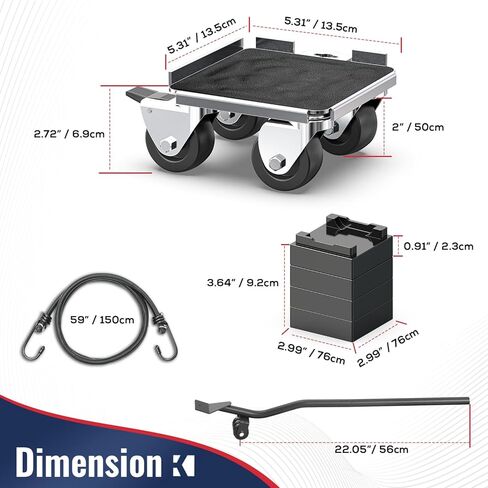 Furniture Moving Dolly with Reinforced Steel Panel Heavy Duty,360°Swivel & Top Brake Furniture Movers with Wheels,Furniture Lifter Set of 4 up to 3000 LBS for Appliances,Sofa,Fridge,Washing Machine in Saudi Arabia