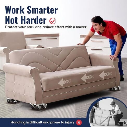 Furniture Moving Dolly with Reinforced Steel Panel Heavy Duty,360°Swivel & Top Brake Furniture Movers with Wheels,Furniture Lifter Set of 4 up to 3000 LBS for Appliances,Sofa,Fridge,Washing Machine in Saudi Arabia