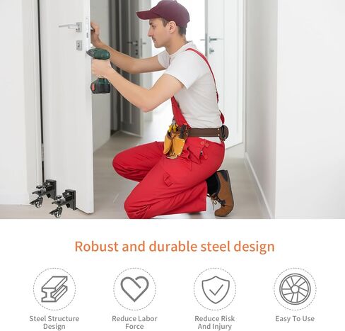 طقم تركيب باب عالي التحمل، مكون من قطعتين باب دوللي بسمك 1-10/32 بوصة و1-30/32 بوصة، أبواب أمامية وألواحية، أدوات تركيب الأبواب، صامولة رافع الباب لمنع الاهتزاز in Kuwait