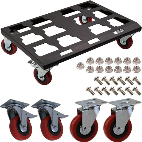Upgrade Tool Box Dolly, Push Cart Dolly Compatible with Milwaukee Packout Toolbox, Thickened Carbon Steel Frame, Larger Wheels with Brake, Up to 330lbs in Kuwait