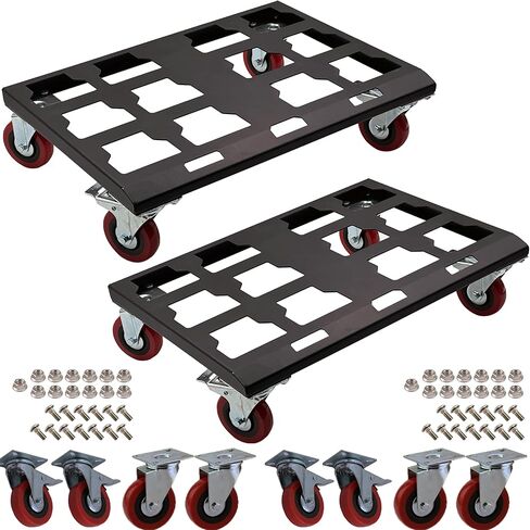 Upgrade Tool Box Dolly, Push Cart Dolly Compatible with Milwaukee Packout Toolbox, Thickened Carbon Steel Frame, Larger Wheels with Brake, Up to 330lbs in Saudi Arabia