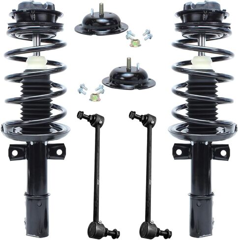 Detroit Axle - 1.8L Front Struts Sway Bars for 2011-2013 Toyota Matrix 2009-2013 Corolla Complete 2 Ready Struts w/Coil Spring 2 Sway Bars 2010 2011 2012 Replacement Suspension Kit in Kuwait