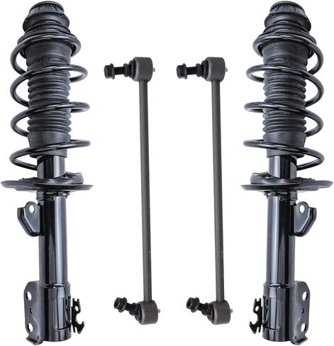 Detroit Axle - 1.8L Front Struts Sway Bars for 2011-2013 Toyota Matrix 2009-2013 Corolla Complete 2 Ready Struts w/Coil Spring 2 Sway Bars 2010 2011 2012 Replacement Suspension Kit in Kuwait
