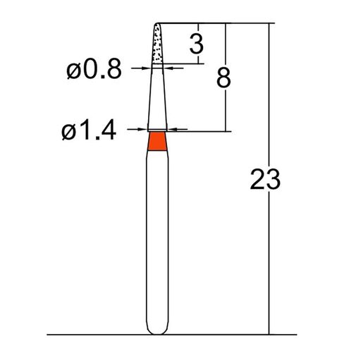 539.8F1, Needle Sharep, Short, Long Neck, 0.8 mm Dia, Fine Grit Diamond Bur, 5 per Pack in Saudi Arabia
