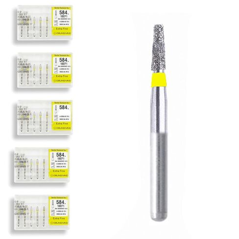 Conical, Round Edge 1.8 mm Dia. Extra Fine Grit Diamond Dental Bur 25 Pcs. 584.18EF1 in Saudi Arabia