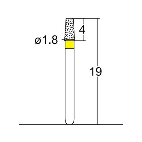 Conical, Round Edge 1.8 mm Dia. Extra Fine Grit Diamond Dental Bur 25 Pcs. 584.18EF1 in Saudi Arabia