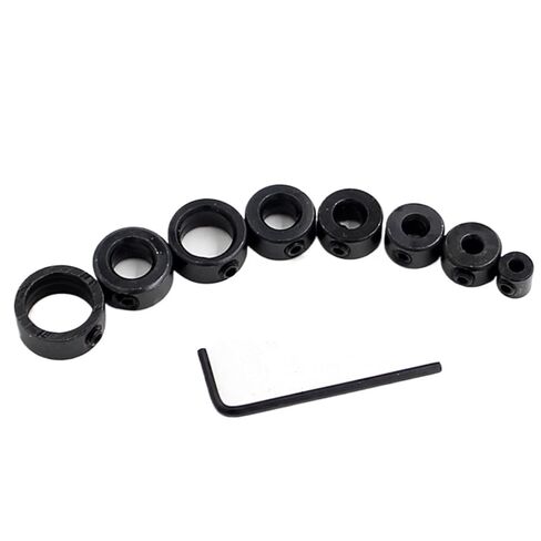 8pc Drill bit Limit Ring 3-16mm Setting Circles Woodworking Screw clamp Drill bit Adjusting Tool with Small Wrench Set in Saudi Arabia