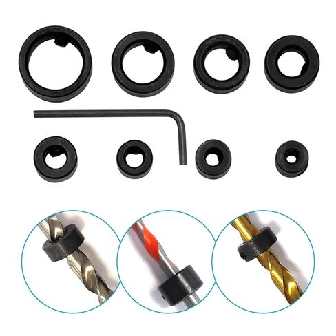 8pc Drill bit Limit Ring 3-16mm Setting Circles Woodworking Screw clamp Drill bit Adjusting Tool with Small Wrench Set in Saudi Arabia