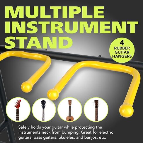 Pearington 3-Tier Multi Guitar Floor Stand with Amp Stand and Cloth Drawer, Space-Saving Floor Guitar Rack for 4 Acoustic, Electric, or Bass Guitars and Ukeleles in Saudi Arabia