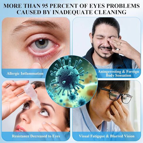 آلة تنظيف العدسات اللاصقة، منظف العدسات اللاصقة بالموجات فوق الصوتية المحمول مع 4 أوضاع توقيت، التطهير بالضوء الأزرق، اهتزاز عالي التردد 360 درجة لتنظيف العدسات الناعمة، العدسات اللاصقة الملونة in Kuwait