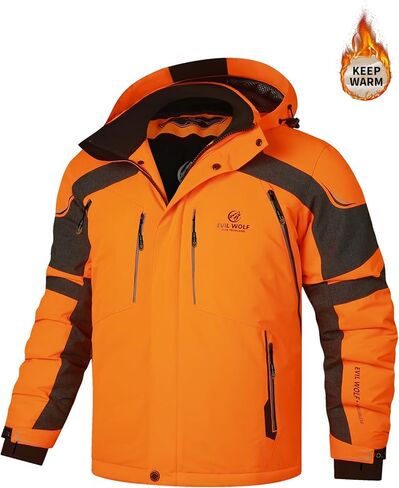 EVIL WOLF Men's Ski Jacket and Pants Set, Waterproof Windproof Snow Suit, Detachable Suspenders, Multiple Colors in Saudi Arabia