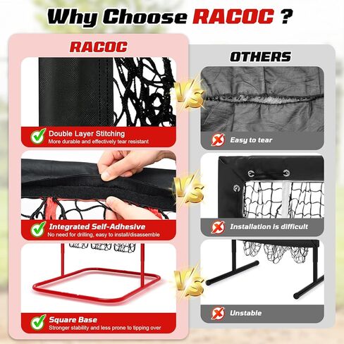 9 Hole Pitching Net, Baseball & Softball Pitching Net with Strike Zone, 3 Adjustable Height, Includes 4 Stakes & 2 Sandbags, Pitching Target with 9 Pocket Design in Kuwait