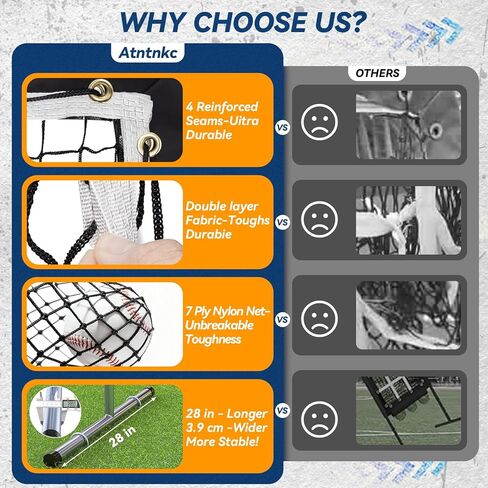9 Hole Pitching Net with Strike Zone, Heavy-Duty Baseball & Softball Training Equipment for Pitching and Hitting, 5 Height Adjustable 9 Pocket Target, Portable Practice Equipment for All Ages in Saudi Arabia