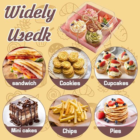 150 عبوة من صناديق الفحم مع أغطية شفافة، 5 بوصات مربعة للاستخدام مرة واحدة، حاويات طعام ورقية للاستعمال مرة واحدة، صناديق الحلوى - ساندويتش، كوكي، سوشي، شريحة كيك، فراولة 5 ألوان in Kuwait