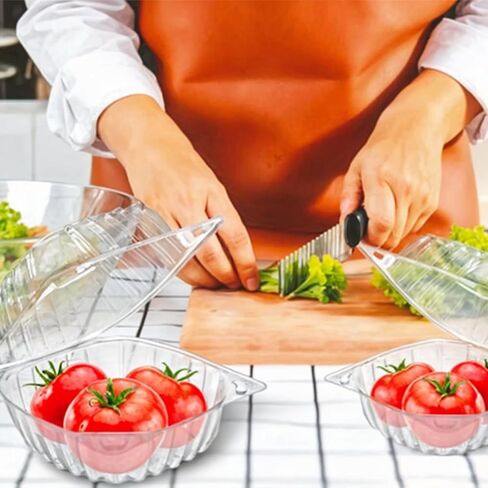150 Pack Clear Thickening Plastic Hinged Take Out Containers Disposable Clamshell Food Cake Containers with Lids 5.9 x 5.9 x 3.3 inch for Dessert, Cakes, Salads, Pasta, Sandwiches in Saudi Arabia