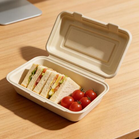 50-pack To go containers - Biodegradable To Go Food Containers (9.5 x 6.5 in) within 90 days, Disposable Eco-Friendly Biodegradable Bamboo take out food containers in Saudi Arabia