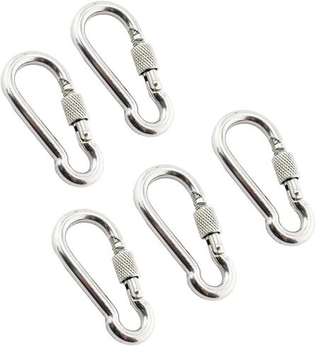 خطاف زنبركي، 5 قطع من حلقة تسلق زنبركية من الفولاذ المقاوم للصدأ 304، خطاف قفل سريع مع صامولة لولبية in Kuwait