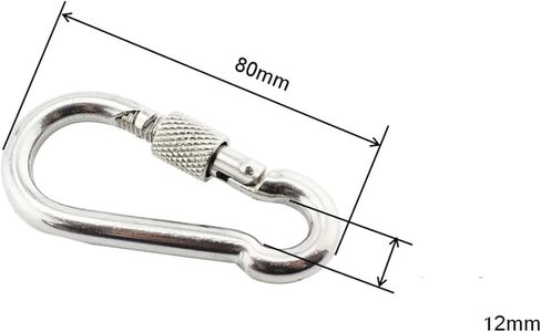 خطاف زنبركي، 5 قطع من حلقة تسلق زنبركية من الفولاذ المقاوم للصدأ 304، خطاف قفل سريع مع صامولة لولبية in Kuwait