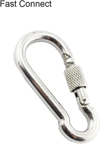 خطاف زنبركي، 5 قطع من حلقة تسلق زنبركية من الفولاذ المقاوم للصدأ 304، خطاف قفل سريع مع صامولة لولبية in Kuwait