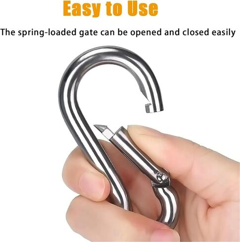 خطاف زنبركي، 10 قطع من الفولاذ المقاوم للصدأ حلقة توصيل سريعة بإبزيم أمان زنبركي (100 مم) in Kuwait