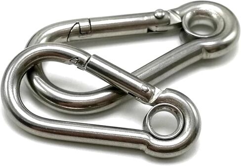 خطاف زنبركي، 20 قطعة مشبك خطاف زنبركي من الفولاذ المقاوم للصدأ مع حلقة تسلق مع ثقب in Kuwait