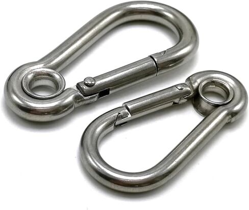 خطاف زنبركي، 20 قطعة مشبك خطاف زنبركي من الفولاذ المقاوم للصدأ مع حلقة تسلق مع ثقب in Kuwait