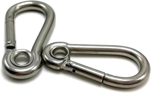 خطاف زنبركي، 20 قطعة مشبك خطاف زنبركي من الفولاذ المقاوم للصدأ مع حلقة تسلق مع ثقب in Kuwait