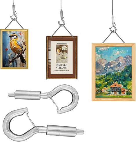 خطاف زنبركي، 10 قطع خطاف زنبركي حبل سلكي قابل للتعديل متعدد الوظائف لأدوات التعليق مثل المعرض (خطاف كبير جدًا) in Kuwait