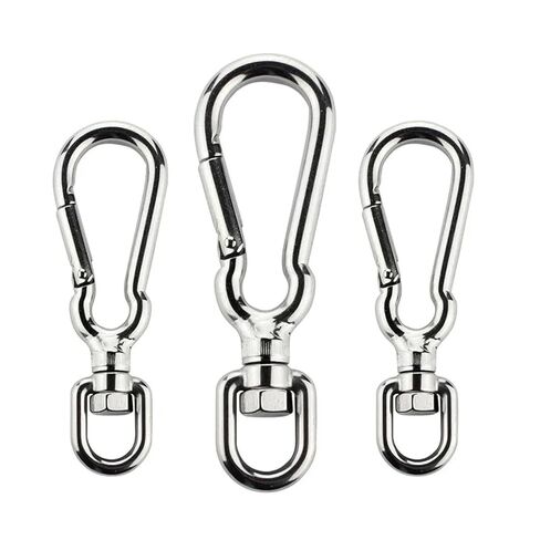 خطاف زنبركي، قطعة واحدة من الفولاذ المقاوم للصدأ، خطاف سريع متعدد الوظائف، سلسلة عين دوارة، حلقة تسلق للتخييم والمشي لمسافات طويلة in Kuwait