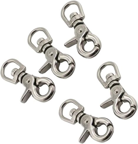 خطاف زنبركي، 5 قطع خطاف مشبك زنبركي دوار 65 مم من الفولاذ المقاوم للصدأ 316 in Kuwait