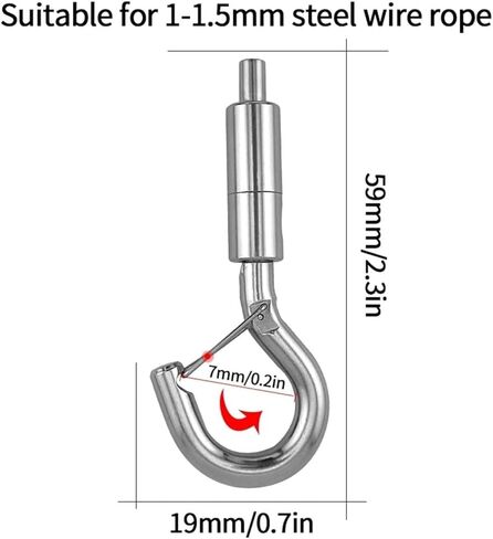 Spring Snap Hook, 10PCS Wire Rope Spring Hook Adjustable Multifunction for Hanging Tools Such As Gallery(Small Hook) in Saudi Arabia