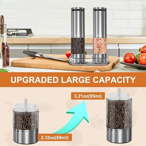 Electric Salt and Pepper Grinder Set Rechargeable, Automatic Salt and Pepper Shakers Mills External Adjustable Coarseness, Kitchen Gadgets, Stocking Stuffers Christmas Cooking Gifts for Men Women in Saudi Arabia