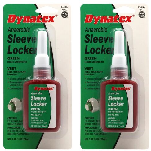 زجاجة Dynatex Green عالية القوة ذات الأكمام 0.80 أونصة - لاهوائية، فتل، احتفاظ عالي القوة، أقفال الأجزاء الأسطوانية (عبوتان) in Saudi Arabia