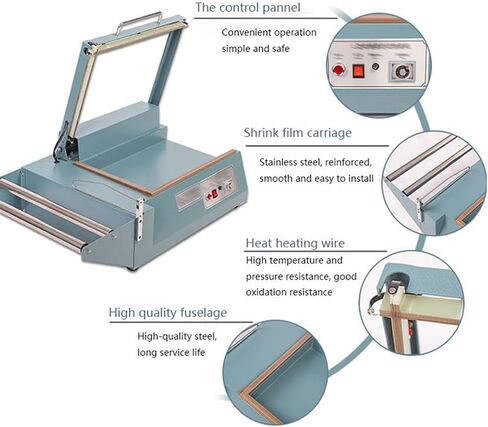 Wrap Sealing Machine, Heat Sealer Wrapping Machine with 0 to 3s Sealing and Cutting Time, Heavy Duty Heat Shrink Wrap Packing Tool, for Household in Saudi Arabia