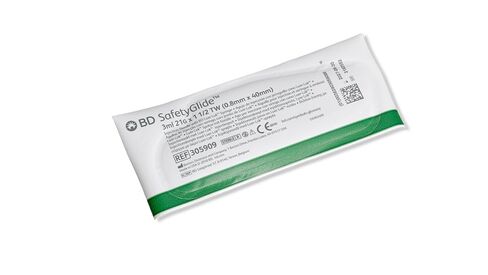 BD SafetyGlide Needle, 21 G x 1 1/2 in. with 3 mL Syringe, #305909, (50 Count) in Saudi Arabia